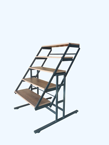 Escritorio Convertible Inteligente y Estantería 3 en 1, Mueble Plegable de Metal y Madera - Product Image 4