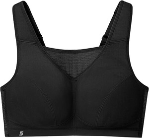 Sujetador deportivo sin aros para mujer, copa completa, espalda cruzada, tirantes ajustables, estampado floral, transpirable, 70% poliéster, decoración de encaje - Product Image 5