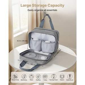 Sac de transport portable gris pour tire-lait, sac d'allaitement portable avec poche à glace pour M5/M6, pour le travail, les voyages et l'utilisation familiale - Product Image 4
