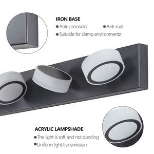 37\" Sleek Black Modern 5-<b>Light</b> LED Vanity <b>Light</b> Fixture W1340110593/L2009 <b>for</b> Bathroom Wall & Mirror <b>Shower</b> Decor - Product Image 4