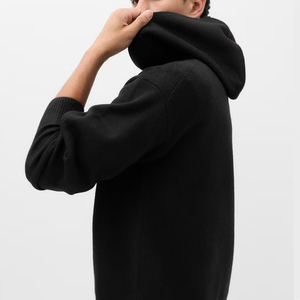 Pull à capuche en tricot écologique pour homme, coupe classique, couleur unie, polyester/coton, vêtements décontractés d'automne - Product Image 3