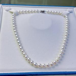 Collar de Perlas Blancas Australianas de Alta Calidad, 7-8 mm, Sin Núcleo, Tamaño Clásico, con Brillo Blanco, Círculo Perfecto, Menor - Product Image 1