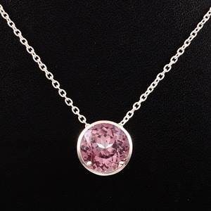 Pink Morganite Pendant 925 Sterling Silver Round Charm Engagement Pendant Proposal Gift For Women - Product Image 5