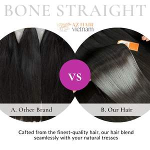 Vente en gros de haute qualité vietnamien os droit cheveux humains paquet trame extensions de cheveux naturel soyeux plus dentelle fermeture perruque - Product Image 5