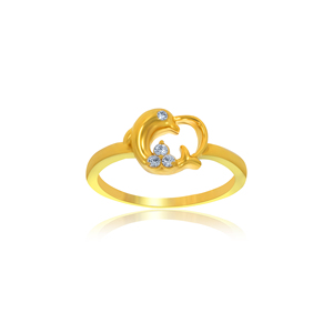 Sweet Dolphin <b>Kids</b> Gold <b>Ring</b> 18K Yellow Gold Dolphin Heart <b>Ring</b> for Women Open Heart Minimal Jewelry - Product Image 1