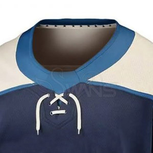Maillot de hockey sur glace respirant de haute qualité, grande taille, manches courtes, logo personnalisé, 100% polyester, très vendu, fabriqué au Pakistan - Product Image 5