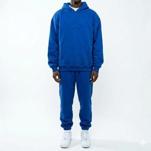 Ensemble de survêtements personnalisés en molleton pour homme, coupe-vent, écologiques, à manches longues, épais, 2 pièces, 100 % coton - Product Image 4