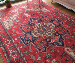 Turkish Vintage Red Oriental Pattern Rug Non-Slip Washable Boho Area Rug for Living Room and Bedroom office commercial - Product Image 1