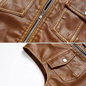 New Korean Short Dyed Woolen Vest Button Motorcycle Jacket Women's Winter Autumn Windproof Genuine Leather Casual style leather - Product Image 5