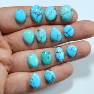 Turquoise bleue d'Arizona, cabochon, turquoise naturelle, formes variées, pierres précieuses en vrac pour la fabrication de bijoux - Product Image 3