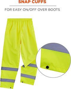 High Visibility Orange <b>Work</b> Pants With Reflective Stripes And <b>Cargo</b> Pockets - Product Image 1