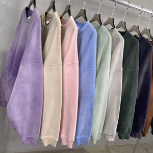 Sudadera de Felpa Lisa de Gran Tamaño para Hombre, Estilo Retro, Corte Regular, Transpirable, Ecológica, Ropa Urbana - Product Image 6