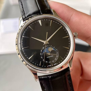 Reloj Mecánico Automático de Acero Inoxidable de la Serie Master para Hombre, Informal, con Fase Lunar, Correa de Cuero Genuino, Ultrafino - Product Image 2