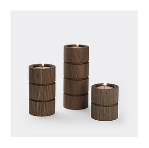 Juego de Portavelas de Madera Ecológico, Decoración Rústica y Elegante para Centro de Mesa - Product Image 1