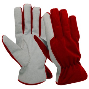 Leather Driving <b>Gloves</b> <b>Red</b> Gray Non Slip Unisex All Seasons Classic Style - Product Image 1