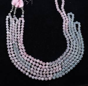 Natural Morganite Faceted Round 108 Beads Prayer Mala Necklace 30-32 Inches Morganite Beaded Jaap Mala Meditation For Jewelry - Product Image 2