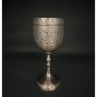 Calice de communion en cuivre et laiton antique, de luxe, en métal, fait main, d'inspiration médiévale, écologique, pour usage extérieur, cadeau, motif floral