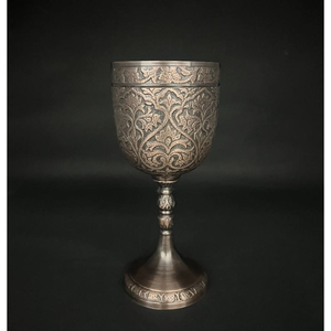 Cáliz de Metal de Lujo en Latón Antiguo para Comunión, Hecho a Mano, Inspirado en la Edad Media, Copa para Beber, Regalo para Boda - Product Image 4