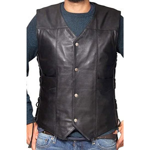 Chaleco de Cuero Genuino Estilo Gótico con Alas de Ángel, Personalizado, con Múltiples Bolsillos, Cordones Laterales y Forro Suave - Product Image 6