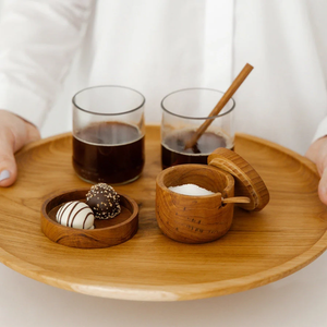 Unique Wood Sugar and Salt Pot Manufacturer Wooden Sugar Pot/Jar with Lids Containers Wooden Sugar And Creamer Pots - Product Image 1
