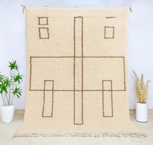 Alfombras de lana marroquí para sala de estar, alfombras de diseño antiguo para el hogar, de gran tamaño, con estampado marroquí - Product Image 6