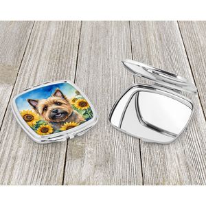Cairn Terrier Tournesols Miroir de maquillage compact pliable pour femmes Miroir de poche décoratif de voyage Cadeau pour filles - Product Image 3