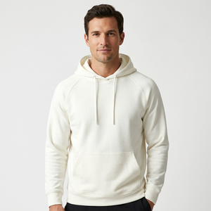 Sweat-shirt à capuche unisexe blanc à manches longues, couleur unie, décontracté, en coton respirant, poids moyen, pour l'automne - Product Image 6