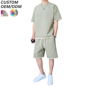 Conjunto de Dos Piezas de Verano para Hombre, Camiseta y Pantalones Cortos de Algodón Transpirable, Tejido de Punto, Informal, con Logotipo Personalizado, Soporte OEM y ODM para Suministro al por Mayor - Product Image 5