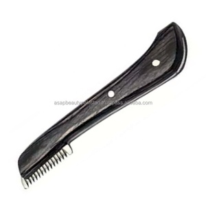 ASAP Pakistan Classic Salon Stainless Steel Stripping Comb Multi Color Wooden Handle Medium Teeth 3-Inch Blade Hardened - Product Image 5