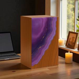Handmade Geode Resin Rosewood <b>Memorial</b> Urn <b>Box</b> for human ashes medium size 9x5.5 inches urn <b>box</b> - Product Image 3