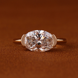 Certificat IGI, diamant blanc de couleur D, taille ovale, cultivé en laboratoire CVD HPHT, or massif 14 carats, bijoux personnalisés pour femmes et hommes, bague de fiançailles - Product Image 1