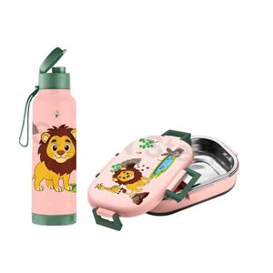 Fiambrera con calentador para niños para la escuela Tiffin Box Metal pulido con botella - Product Image 1