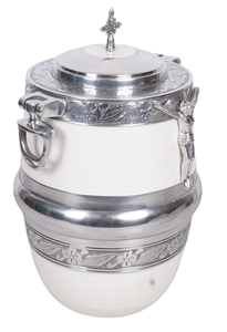 Urna Funeraria Religiosa de Metal, Estilo Americano Clásico, para Cenizas, en Blanco y Plateado, Colores Personalizables, Capacidad de 220 Pulgadas Cúbicas - Product Image 5