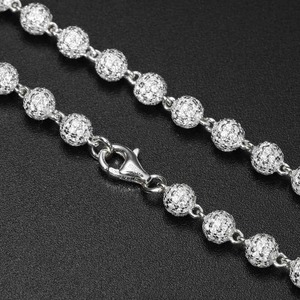 Nueva Pulsera de Eslabones de Plata de Ley 925 Bañada en Rodio con Moissanita Redonda de Corte Brillante y Diamantes VVS - Product Image 2