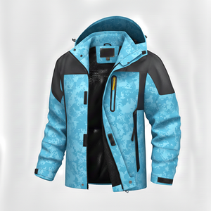 Custom Men's Soft Shell Insulated Winter <b>Jacket</b> Waterproof Windproof <b>Fleece</b> Zipper Turtleneck Collar Long Sleeve Print - Product Image 1