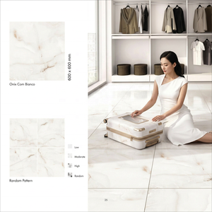 Carreaux de porcelaine satinée Kajaria blancs 600x600mm |   Carreaux de sol numériques à texture bois massif brillant pour usage extérieur, adhésifs, imitation brique. - Product Image 4