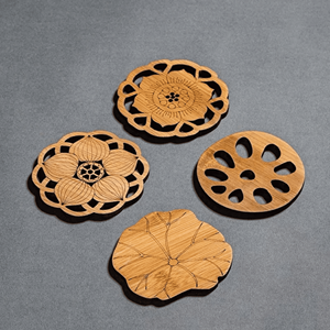Bamboo <b>Coaster</b> handmade bamboo and shell inlay material for beverage <b>coaster</b> table decor Vietnam supplier - Product Image 2