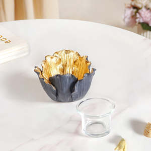 Nuevo Portavelas de Aluminio Dorado y Negro, Tamaño Personalizable, Decoración para el Hogar, Bodas, Pascua, Navidad - Product Image 2