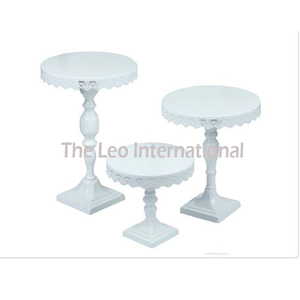 Exclusivo Juego de 3 Soportes para Pastel de Metal Plateado Clásico con Resina Epoxi para Bodas, Fiestas de Cumpleaños, Decoración de Postres - Product Image 3