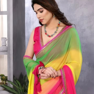 KV Ombre บอลลีวูดสไตล์ georgette Saree - Product Image 1
