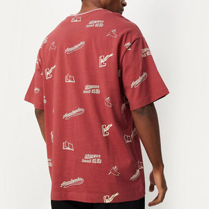 T-shirt décontracté pour homme, imprimé rouge, manches courtes, col rond, coton popeline respirant, vêtements d'été, t-shirts oversize - Product Image 4