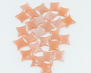 Perles de pierre de lune pêche en forme d'étoile ninja, perles en vrac pour bijoux - Product Image 1