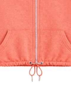Sudadera corta de forro polar verde lima con cremallera completa para mujer, cuello polo, bolsillos delanteros, dobladillo con cordón ajustable, estilo casual y cálido para la calle - Product Image 4