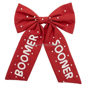 Moño para el Cabello Personalizado para Niñas, con Cuentas Grandes, de Tela Satinada, Rectangular, para Bodas y Fiestas, en Caja de Cartón - Product Image 2