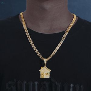 Colgante de Diamante Cultivado en Laboratorio con Diseño de Casa, Estilo Iced Out y Micro Pavé, Colgante Hip Hop, Proveedor Mayorista de Colgantes de Lujo Personalizados - Product Image 3