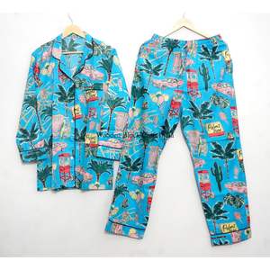 Conjunto de Pijama con Estampado Floral para Mujer, Ropa de Dormir de Algodón, Pantalones de Pijama para Mujer, Camisas de Manga Larga, Pijama Combinado - Product Image 5