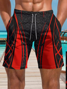 Nouveau short de bain pour homme à cordon de serrage, imprimé 3D, séchage rapide, décontracté, pour natation et fitness, en tissu élégant et design - Product Image 6