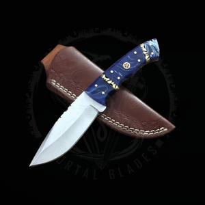 Cuchillo de Hoja Fija de Acero de Damasco Personalizable de Alta Calidad, Borde Liso, 1 Año de Garantía, Venta al por Mayor, Fácil de Transportar, Cuchillo para Senderismo y Camping - Product Image 1