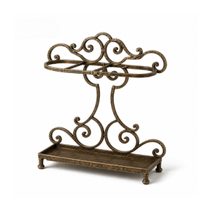 Porte-parapluie décoratif en métal |   Porte-parapluie vintage sur pied avec motif ajouré pour entrée, maison, bureau, hôtel - Product Image 1