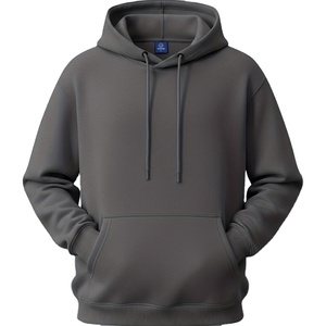 Sweat-shirts à capuche pour homme de haute qualité pour l'hiver, 100% coton, doublure en polaire épaisse, couleur unie, manches longues - Product Image 4